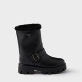 Leather and shearling booties