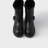 Leather and shearling booties