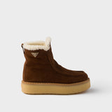 Suede and shearling booties