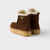 Suede and shearling booties