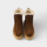 Suede and shearling booties