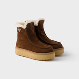 Suede and shearling booties