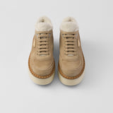 Suede mid-top sneakers