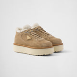 Suede mid-top sneakers