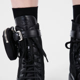 Monolith leather and Re-Nylon combat boots with pouch