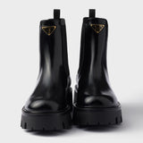 Brushed leather booties