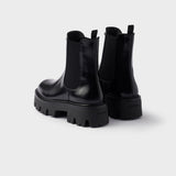 Brushed leather booties