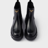 Brushed leather booties