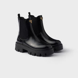 Brushed leather booties