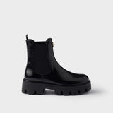 Brushed leather booties