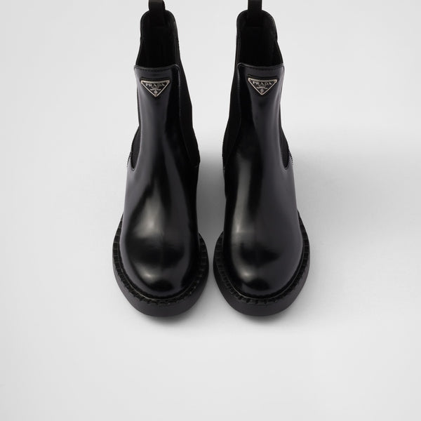 Chocolate brushed leather Chelsea boots