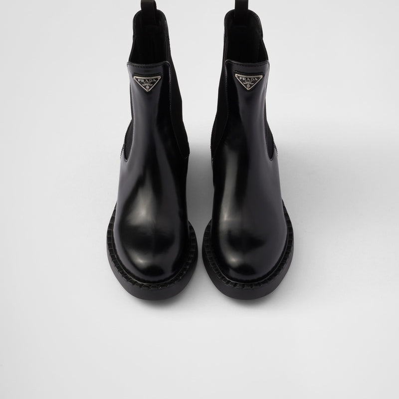 Chocolate brushed leather Chelsea boots