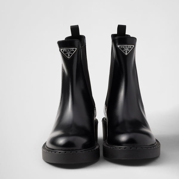 Chocolate brushed leather Chelsea boots