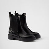 Chocolate brushed leather Chelsea boots
