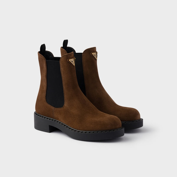 Chocolate suede Chelsea boots