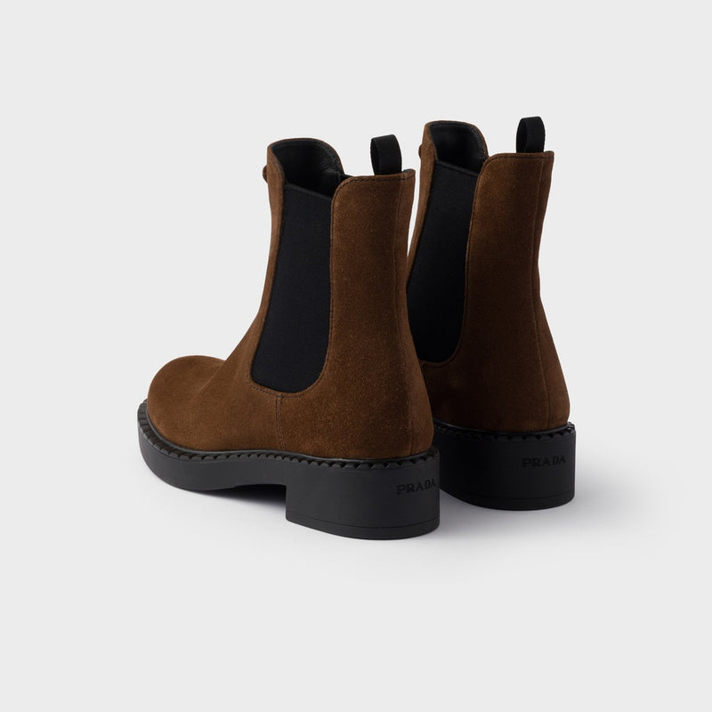 Chocolate suede Chelsea boots