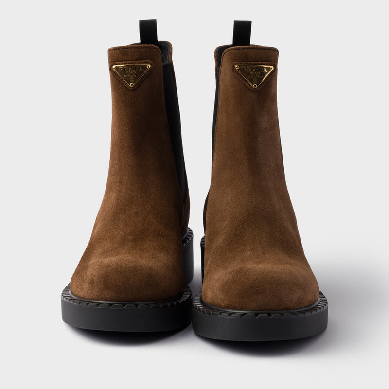 Chocolate suede Chelsea boots