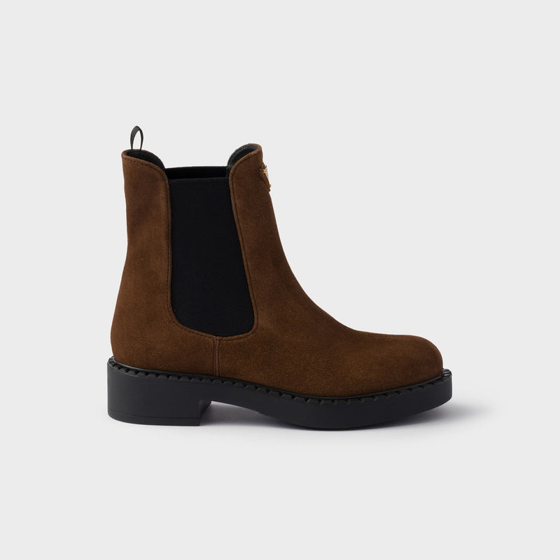 Chocolate suede Chelsea boots