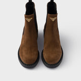 Chocolate suede Chelsea boots