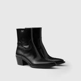 Brushed leather booties