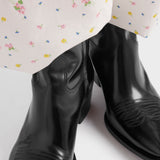 Brushed leather booties