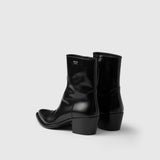 Brushed leather booties