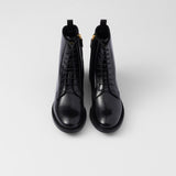 Brushed leather ankle boots