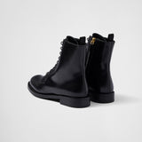 Brushed leather ankle boots