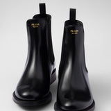 Brushed leather ankle boots