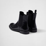 Brushed leather ankle boots