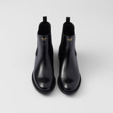 Brushed leather ankle boots