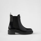 Chocolate brushed leather Chelsea booties