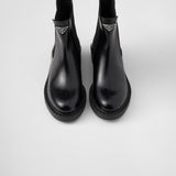 Chocolate brushed leather Chelsea booties