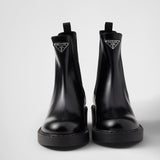 Chocolate brushed leather Chelsea booties