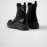 Chocolate brushed leather Chelsea booties