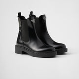 Chocolate brushed leather Chelsea booties