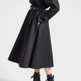 Re-Nylon and leather booties