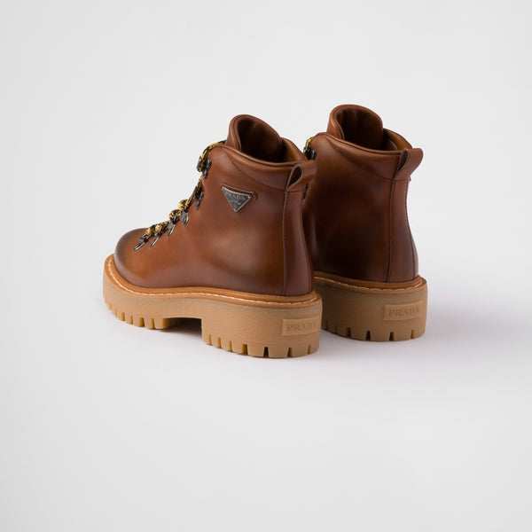 Leather laced booties