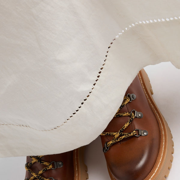 Leather laced booties