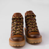 Leather laced booties