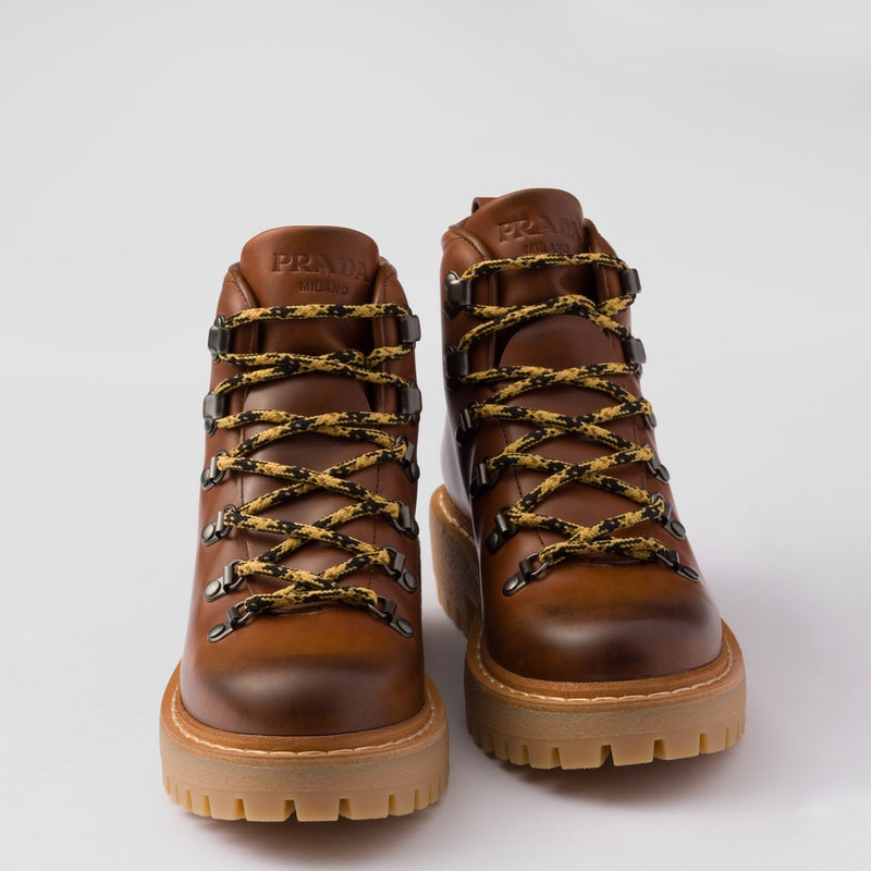 Leather laced booties