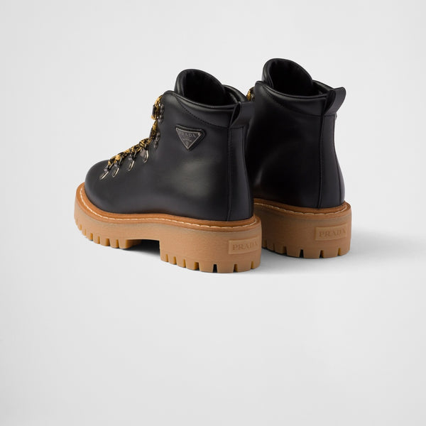 Leather laced booties