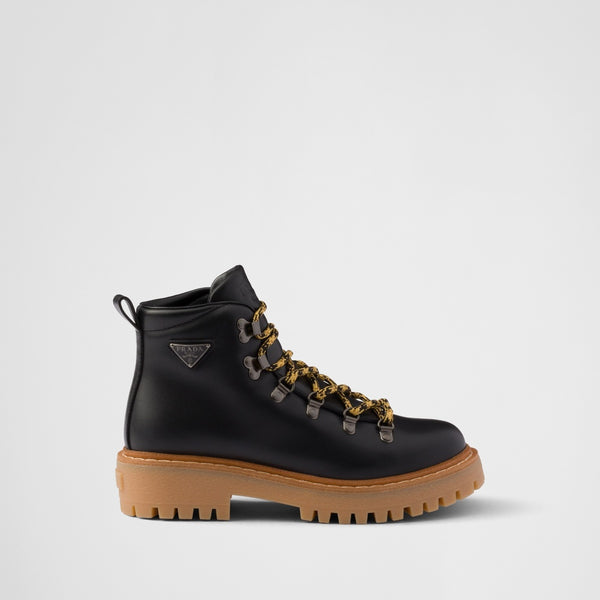 Leather laced booties