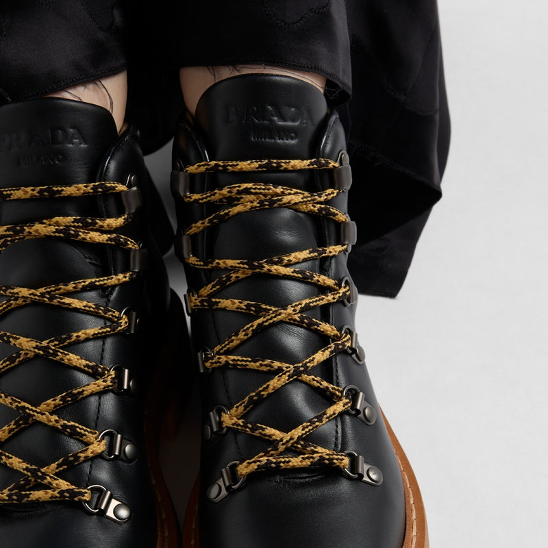 Leather laced booties