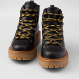 Leather laced booties