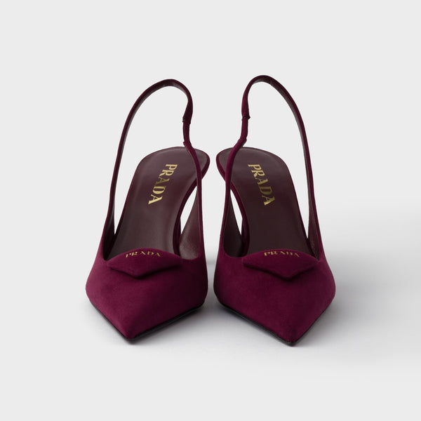 Suede slingback pumps