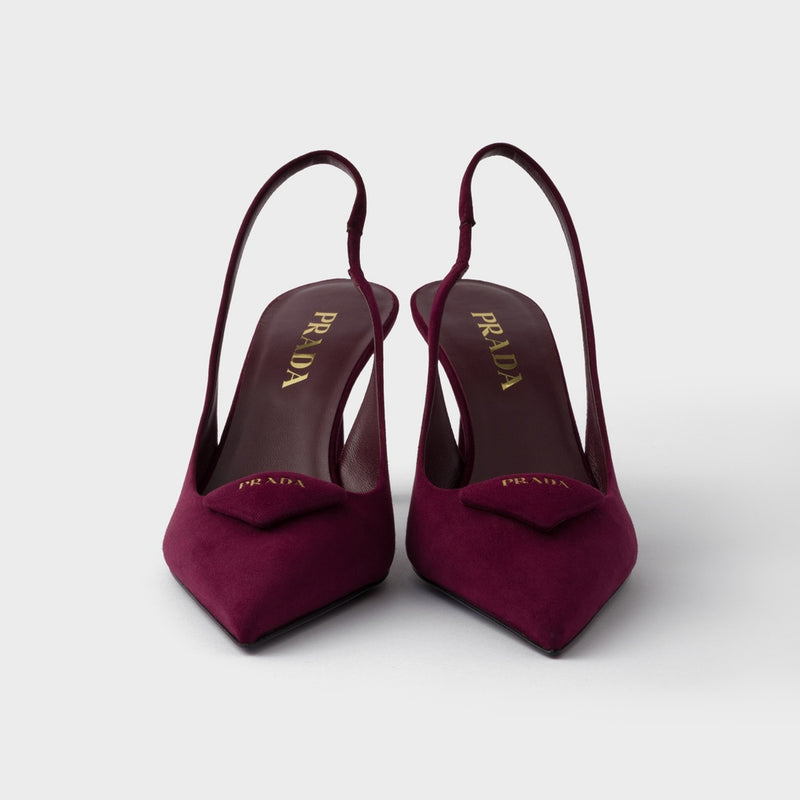 Suede slingback pumps