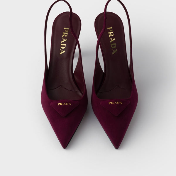 Suede slingback pumps