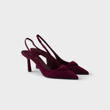 Suede slingback pumps