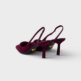 Suede slingback pumps